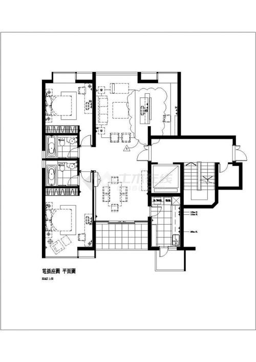 上海高层剪力墙结构住宅(通透三居)室内装修设计施工图